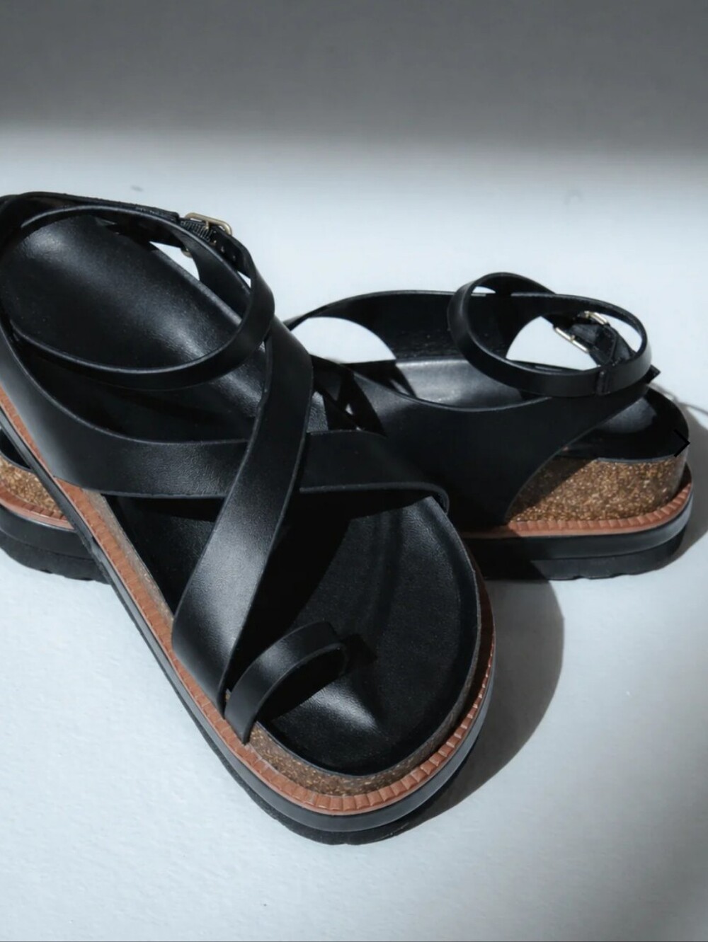 Boheme Black Leather Strappy Sandals Size 8 Brand New $69